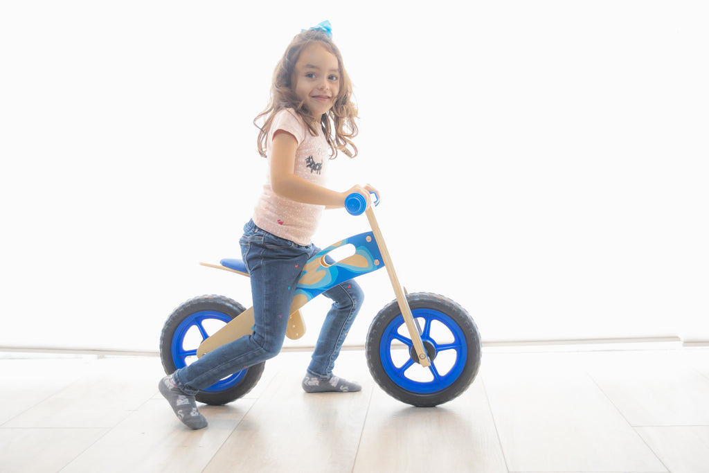 Bicicleta De Balance De Madera Para Niños De 2-4 Años (rojo, rosa y azul)
