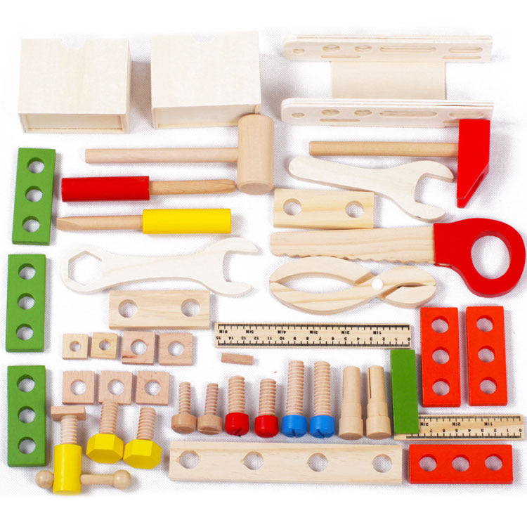 Caja de herramientas de madera para construcción