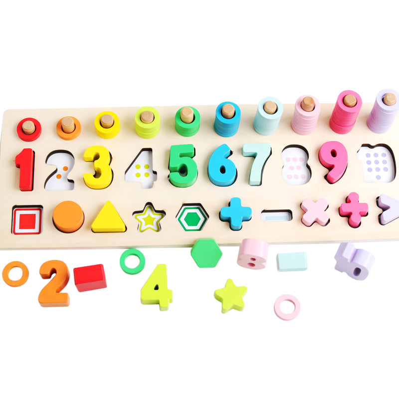 Tablero multifuncional para aprender los números, contar, colores, formas