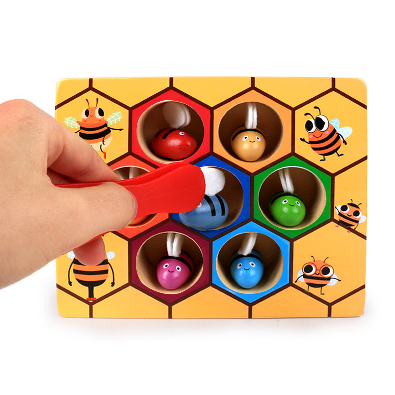Juego de colmena de abejas. Juguete didáctico para niños con forma de panal de abejas.