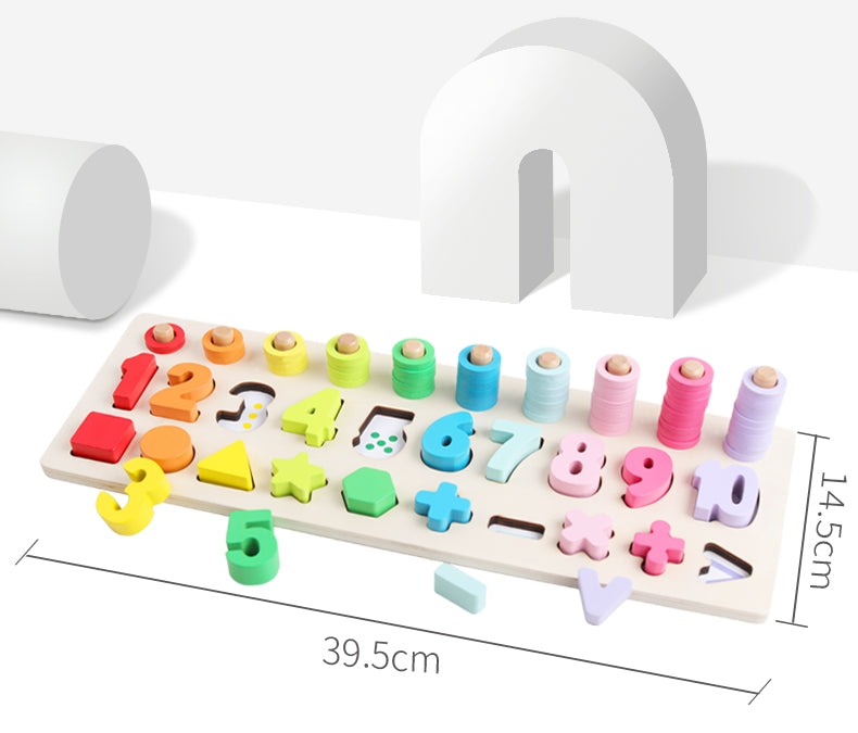 Tablero multifuncional para aprender los números, contar, colores, formas