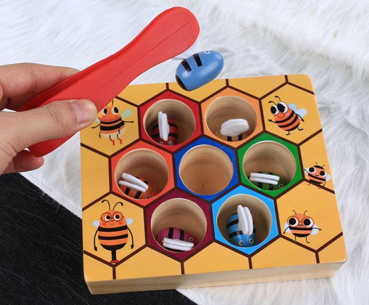 Juego de colmena de abejas. Juguete didáctico para niños con forma de panal de abejas.